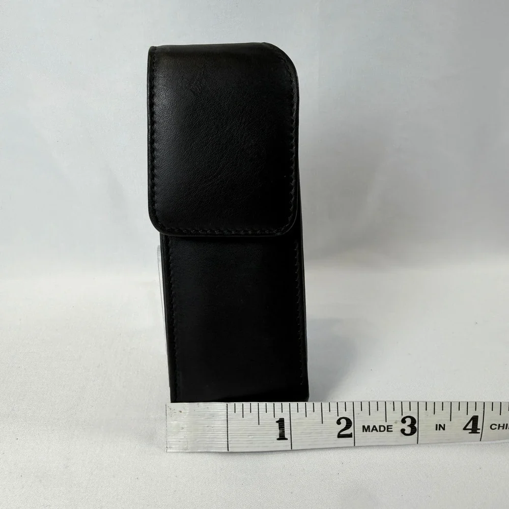NWT Coach Flap Cell Phone Case Unisex Black Leather Vintage 4520 Wristlet Pouch